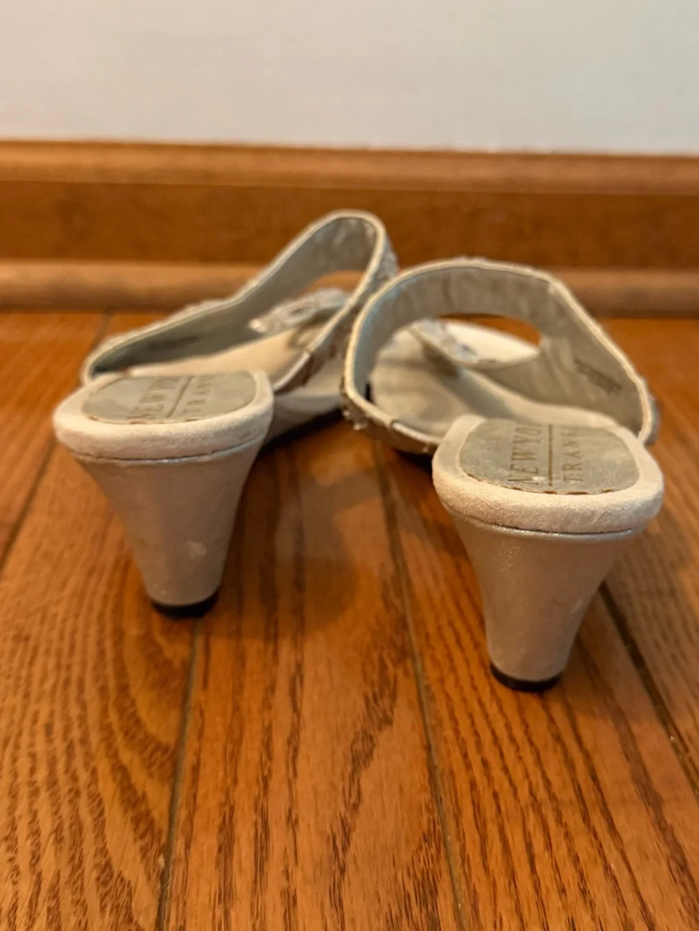 Ivory Crystal Embellished Wedge Sandals
